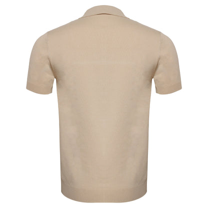 Men's Retro-Inspired Knitted Polo Shirt IVORY/NAVY - My Men's Shop