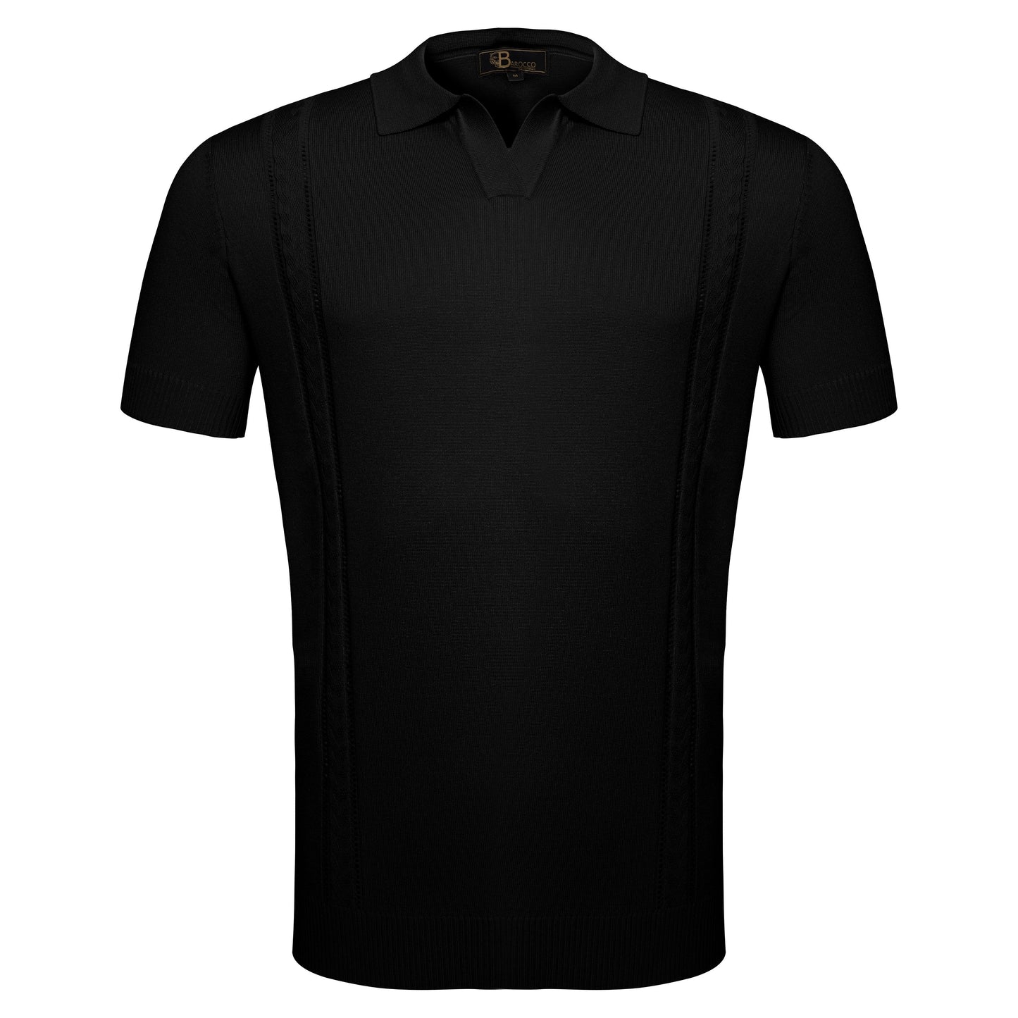 LuxeKnit Polo BLACK