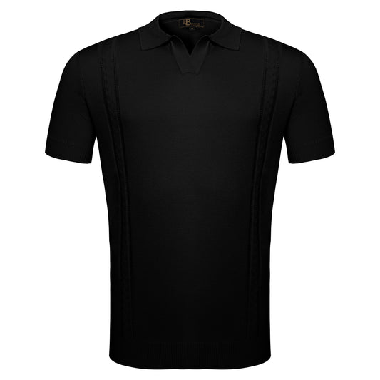LuxeKnit Polo BLACK - My Men's Shop