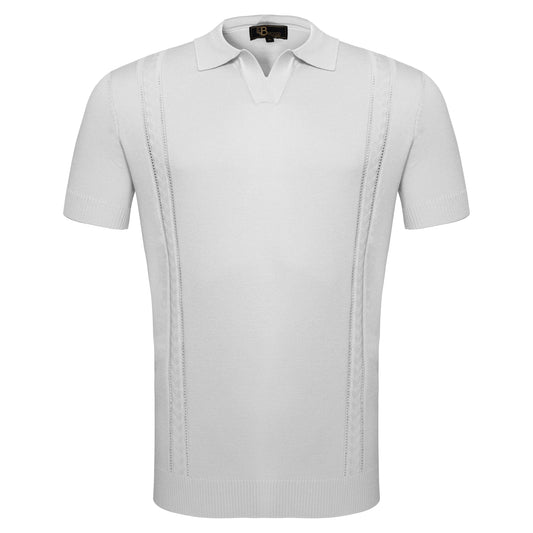 LuxeKnit Polo WHITE - My Men's Shop