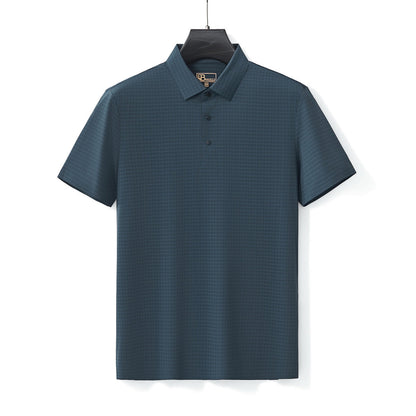 Grid Texture Stitchless Polo PETROL