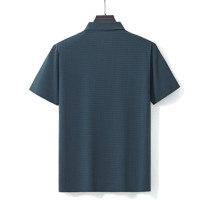 Grid Texture Stitchless Polo PETROL