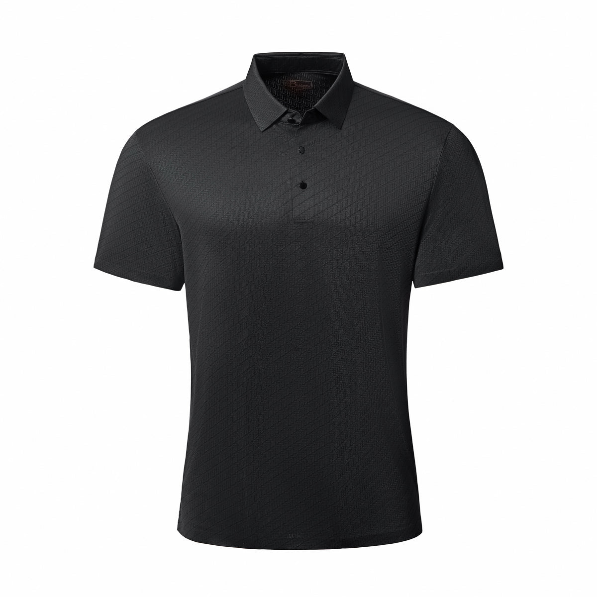 Diagonal Texture Stitchless Men's Polo Black - My Men's Shop