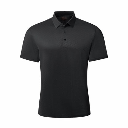 Diagonal Texture Stitchless Men's Polo Black - My Men's Shop