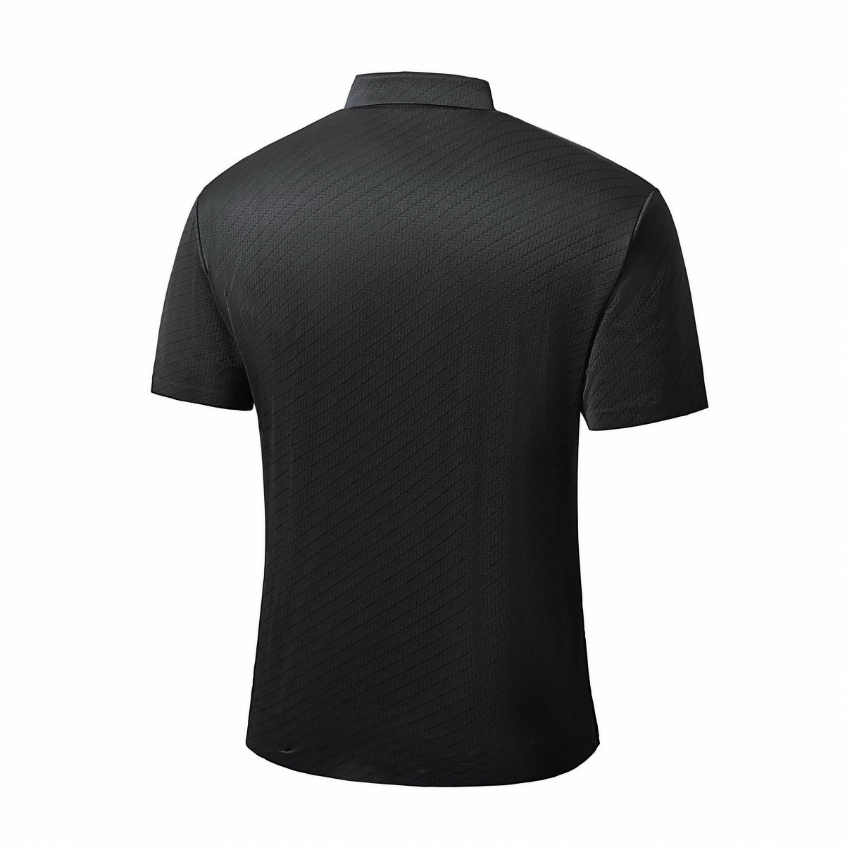 Diagonal Texture Stitchless Men's Polo Black - My Men's Shop