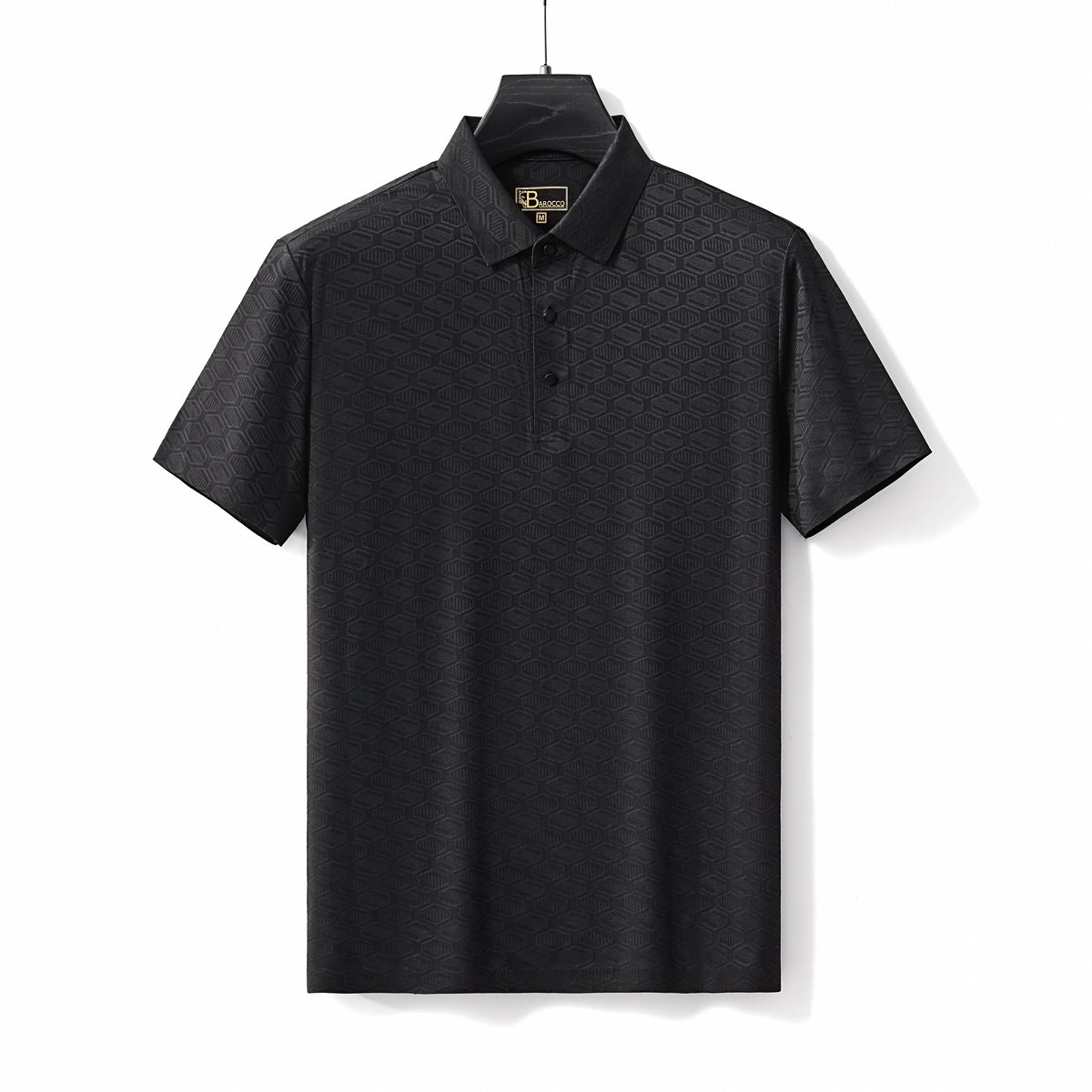 Geo Texture Stitchless Polo BLACK - My Men's Shop
