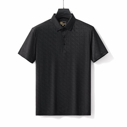 Geo Texture Stitchless Polo BLACK - My Men's Shop