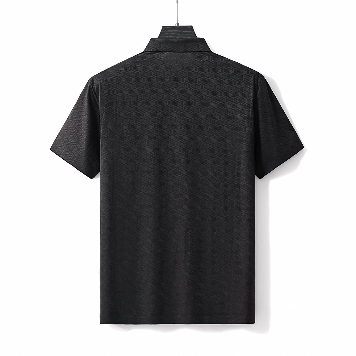 Geo Texture Stitchless Polo BLACK - My Men's Shop
