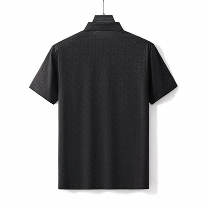 Geo Texture Stitchless Polo BLACK - My Men's Shop