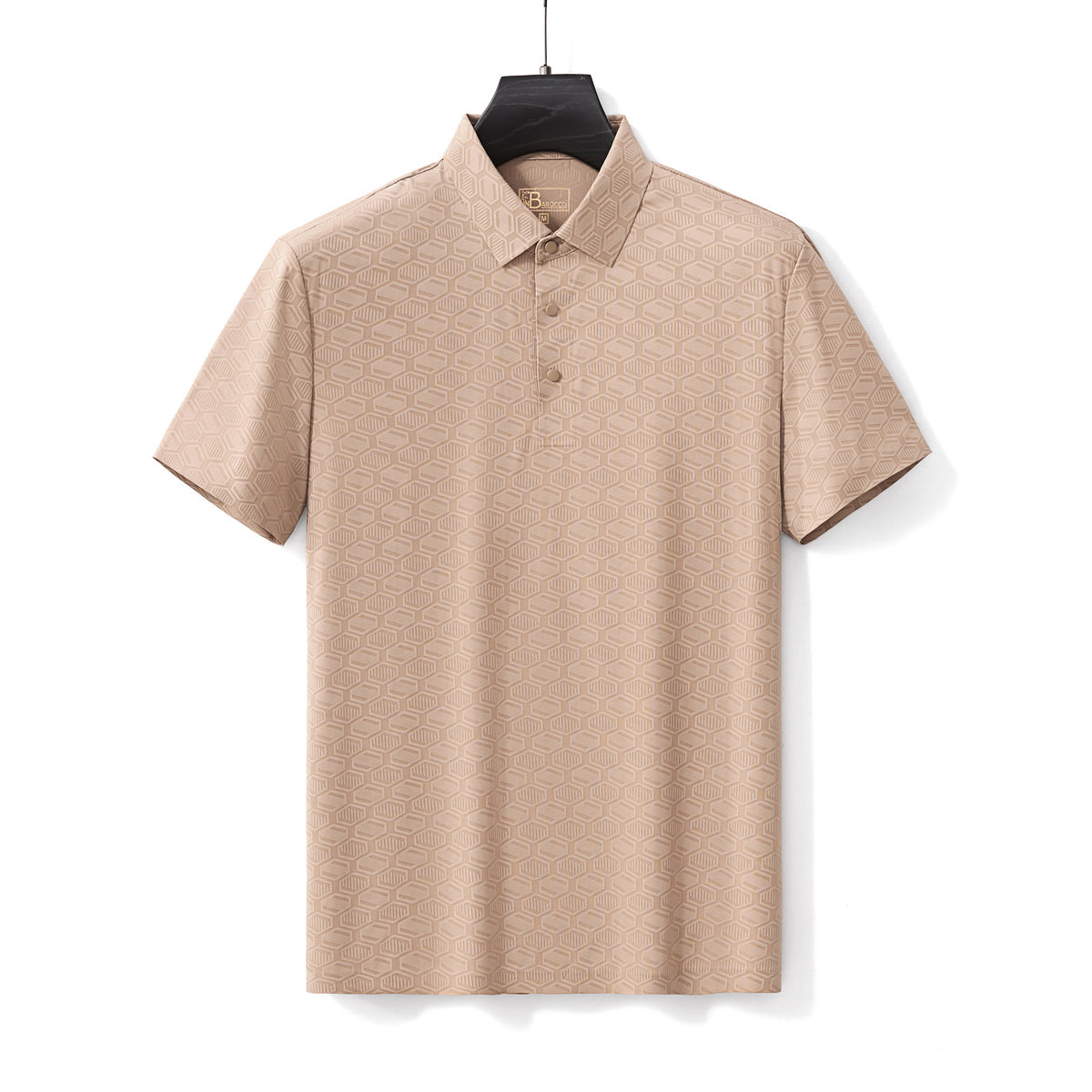Geo Texture Stitchless Men's Polo Khaki