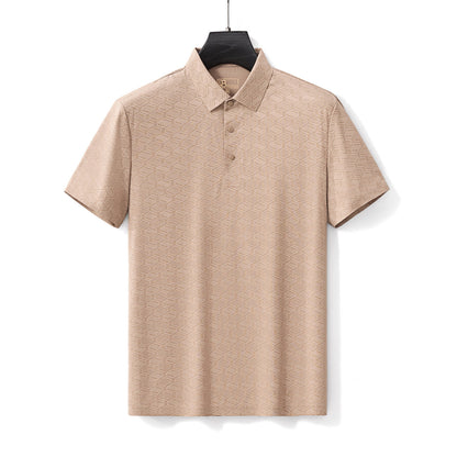 Geo Texture Stitchless Men's Polo Khaki