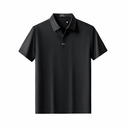 Stride Contrast Collar Polo BLACK - My Men's Shop