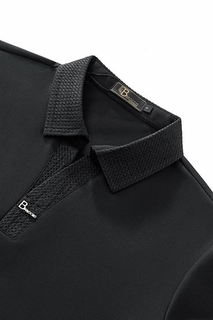 Stride Contrast Collar Polo BLACK