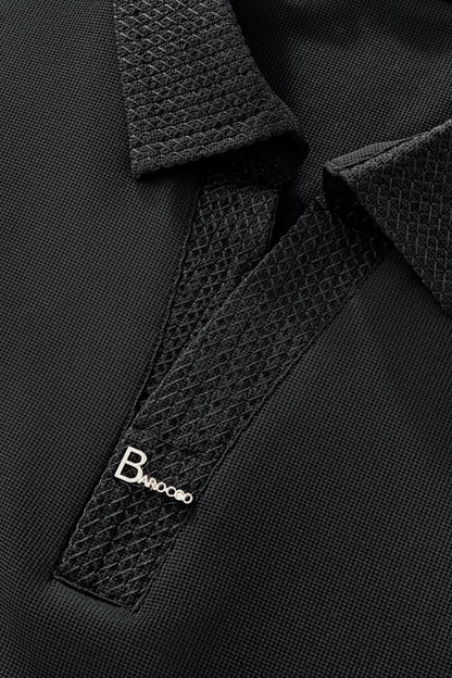 Stride Contrast Collar Polo BLACK