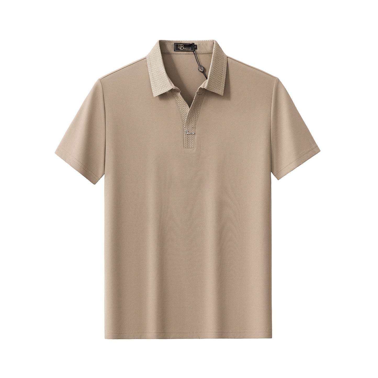 Stride Contrast Collar Polo KHAKI - My Men's Shop