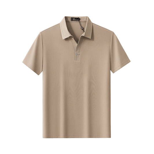 Stride Contrast Collar Polo KHAKI - My Men's Shop