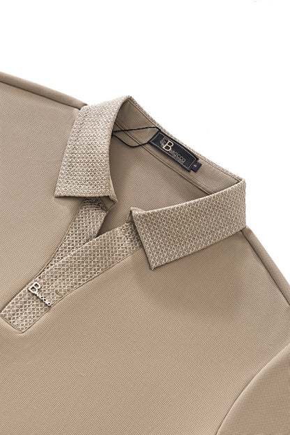 Stride Contrast Collar Polo KHAKI - My Men's Shop