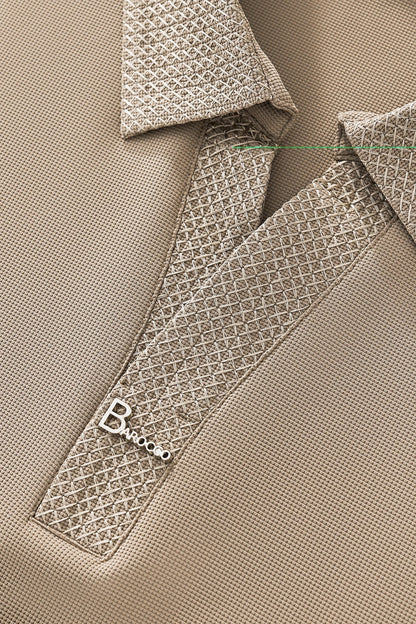 Stride Contrast Collar Polo KHAKI - My Men's Shop