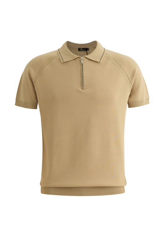 Strada Luxe Knit Polo KHAKI - My Men's Shop