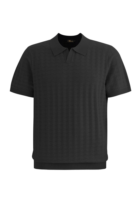 The Portofino Textured Polo BLACK - My Men's Shop