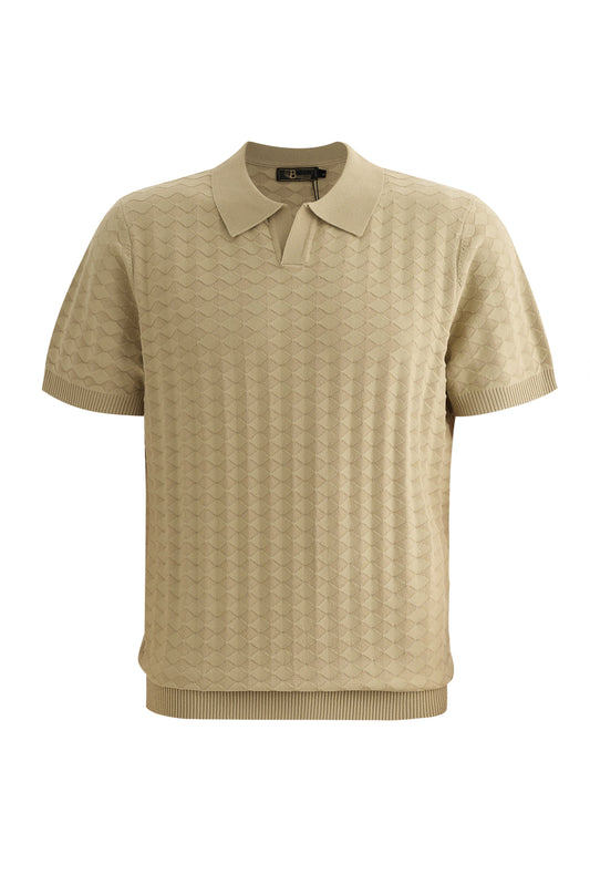 The Portofino Textured Polo KHAKI - My Men's Shop