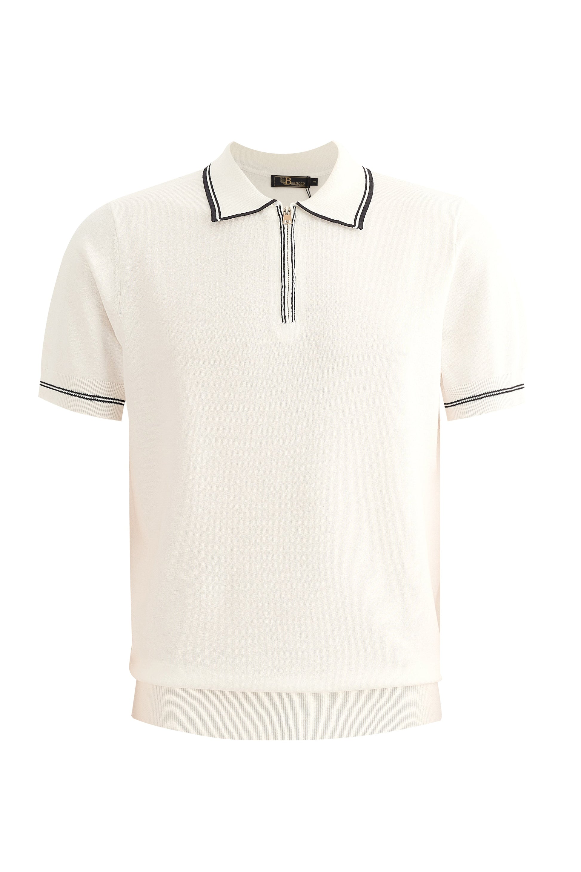 Riviera Contrast Trim Polo IVORY - My Men's Shop