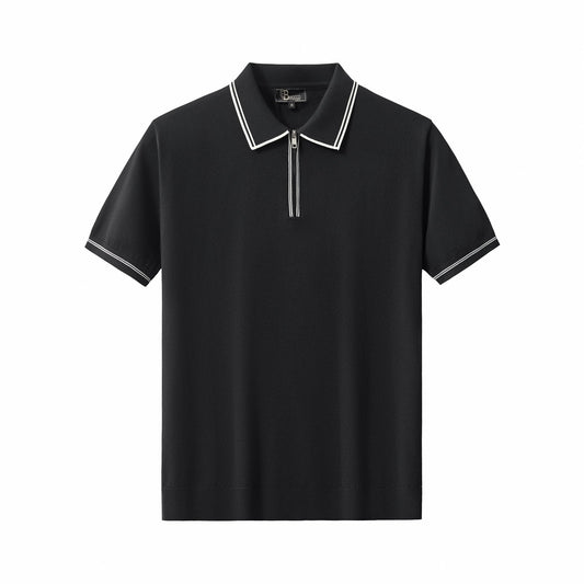 Urban Pulse Zip Polo BLACK - My Men's Shop