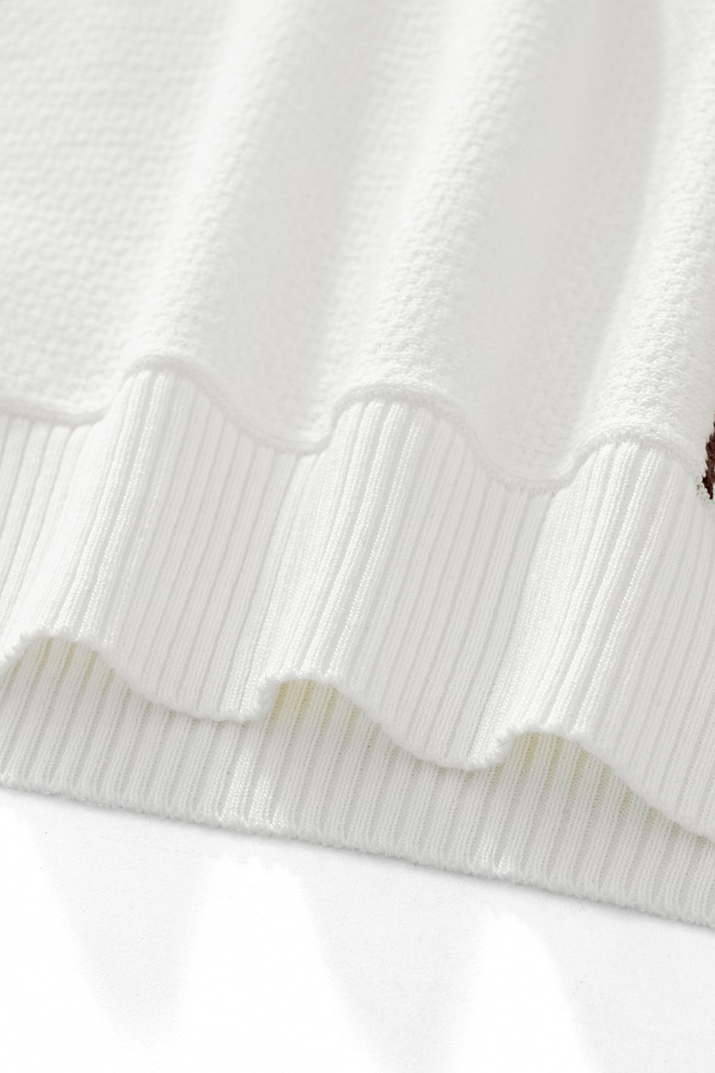 Retro Stripe Zip Polo WHITE/KHAKI - My Men's Shop