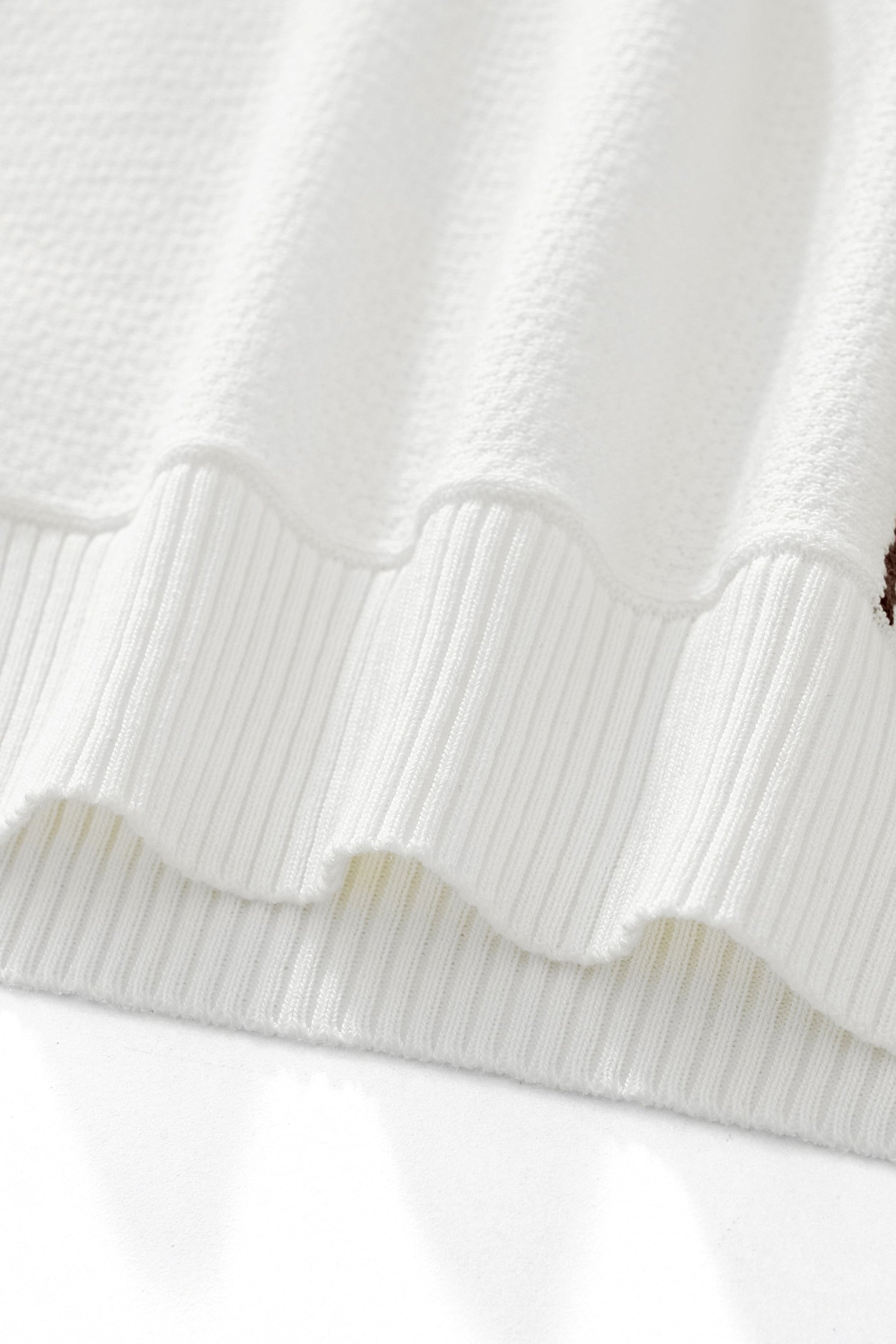 Retro Stripe Zip Polo WHITE/KHAKI - My Men's Shop