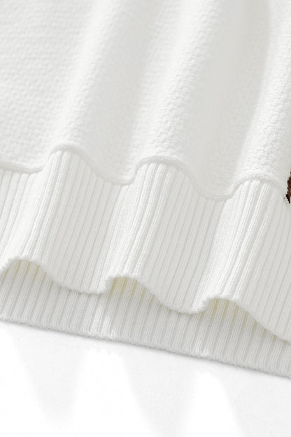 Retro Stripe Zip Polo WHITE/KHAKI - My Men's Shop