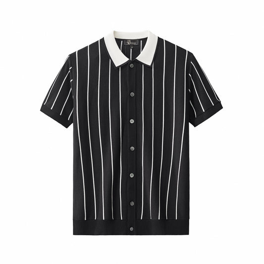ModStripe Knit Shirt BLACK - My Men's Shop