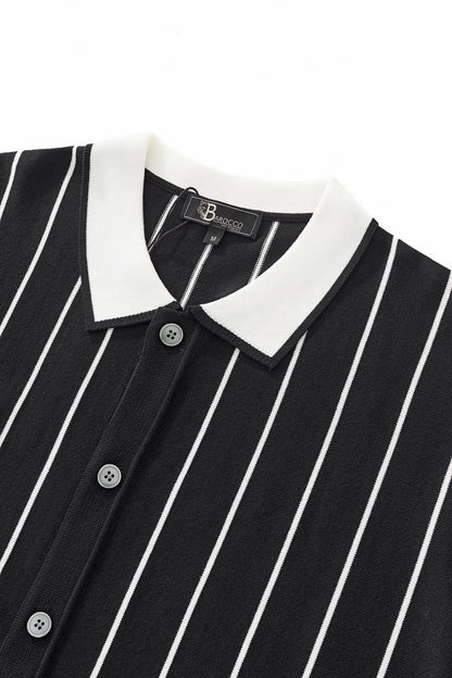 ModStripe Knit Shirt BLACK