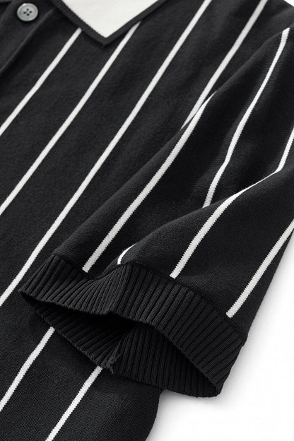 ModStripe Knit Shirt BLACK