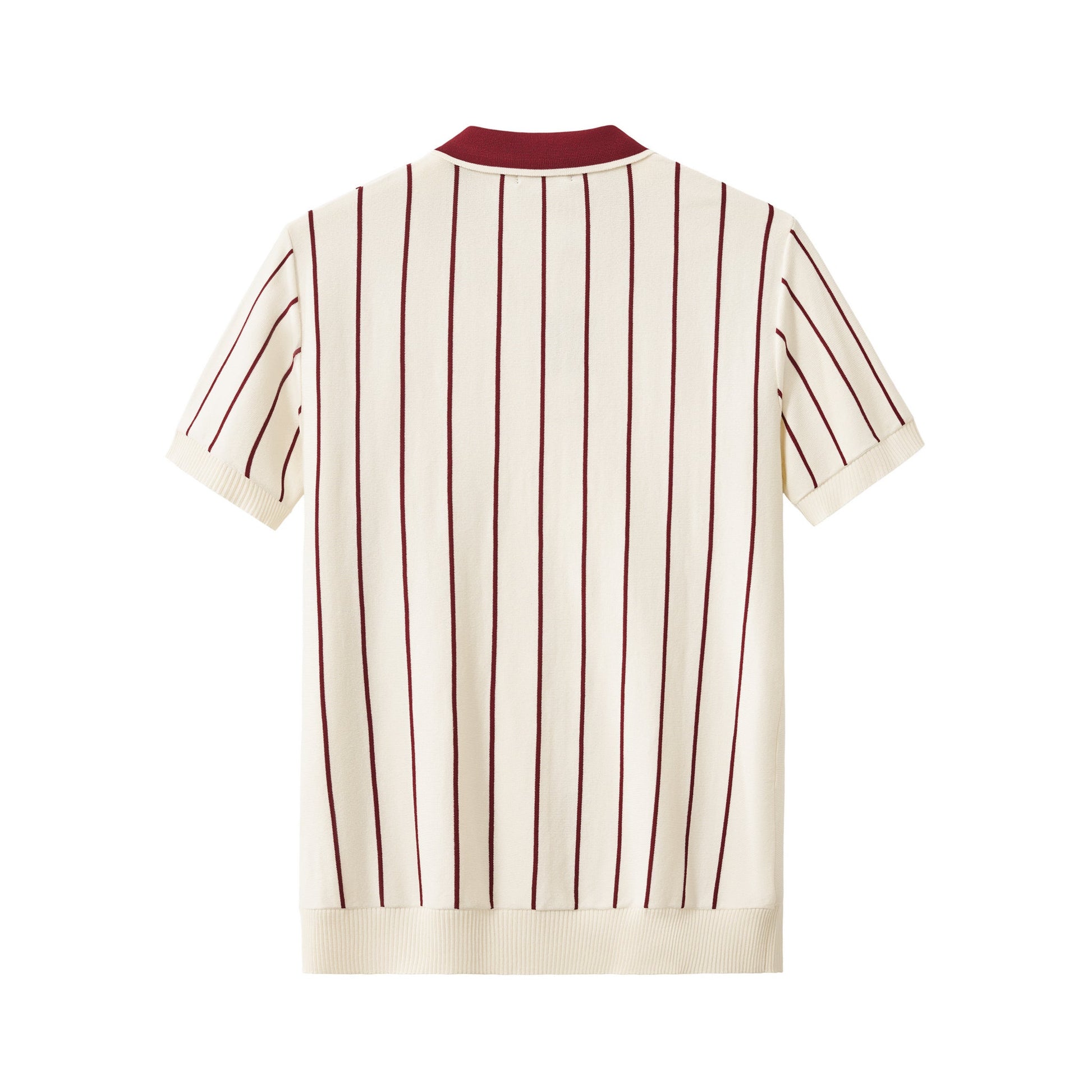 ModStripe Knit Shirt IVORY/WINE - My Men's Shop
