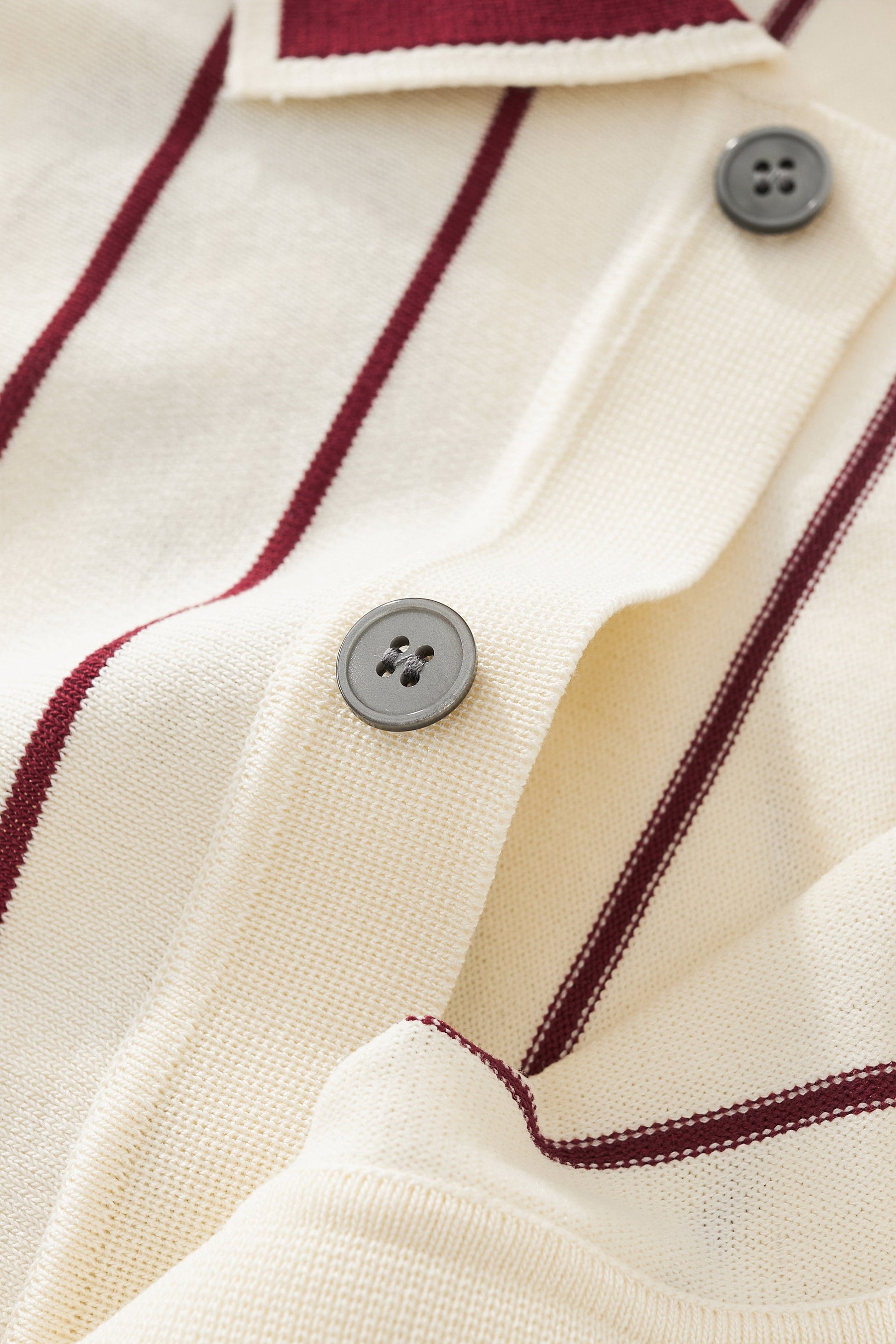 ModStripe Knit Shirt IVORY/WINE - My Men's Shop