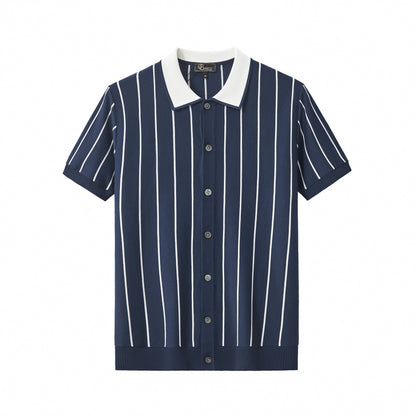 ModStripe Knit Shirt NAVY/WHITE - My Men's Shop