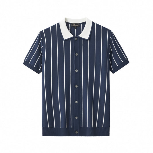 ModStripe Knit Shirt NAVY/WHITE - My Men's Shop