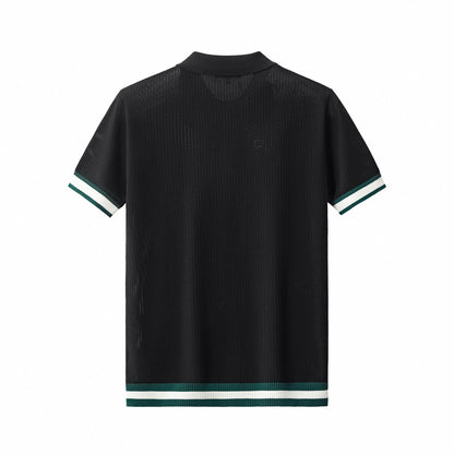 EdgeTrim Mesh Polo BLACK - My Men's Shop