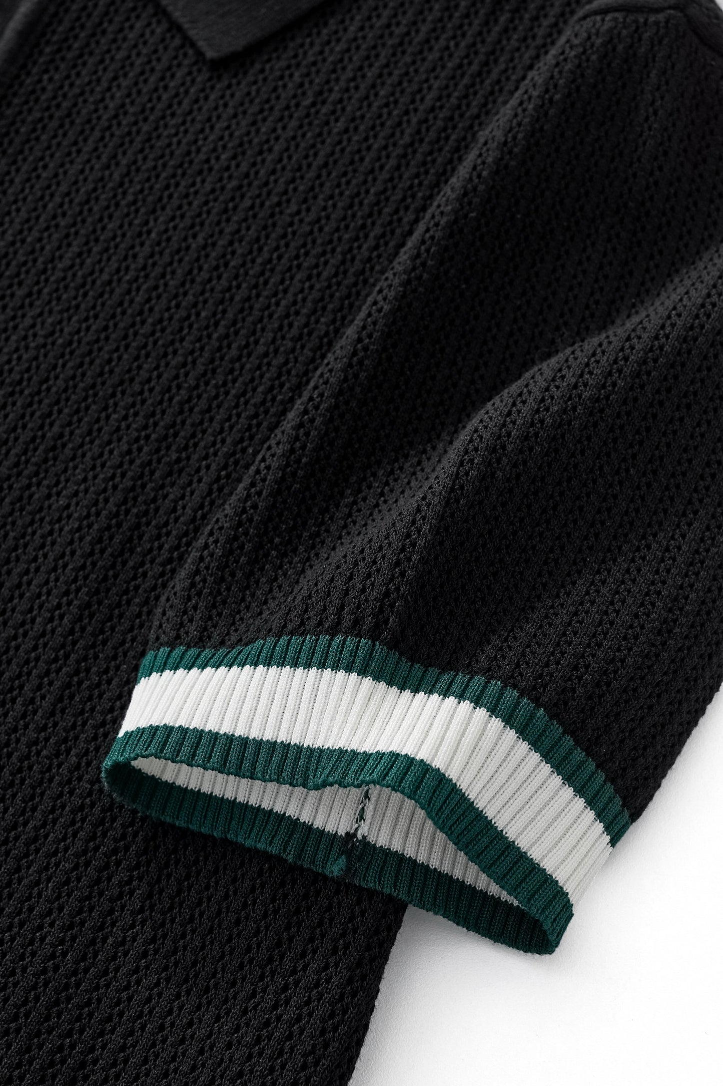 EdgeTrim Mesh Polo BLACK - My Men's Shop