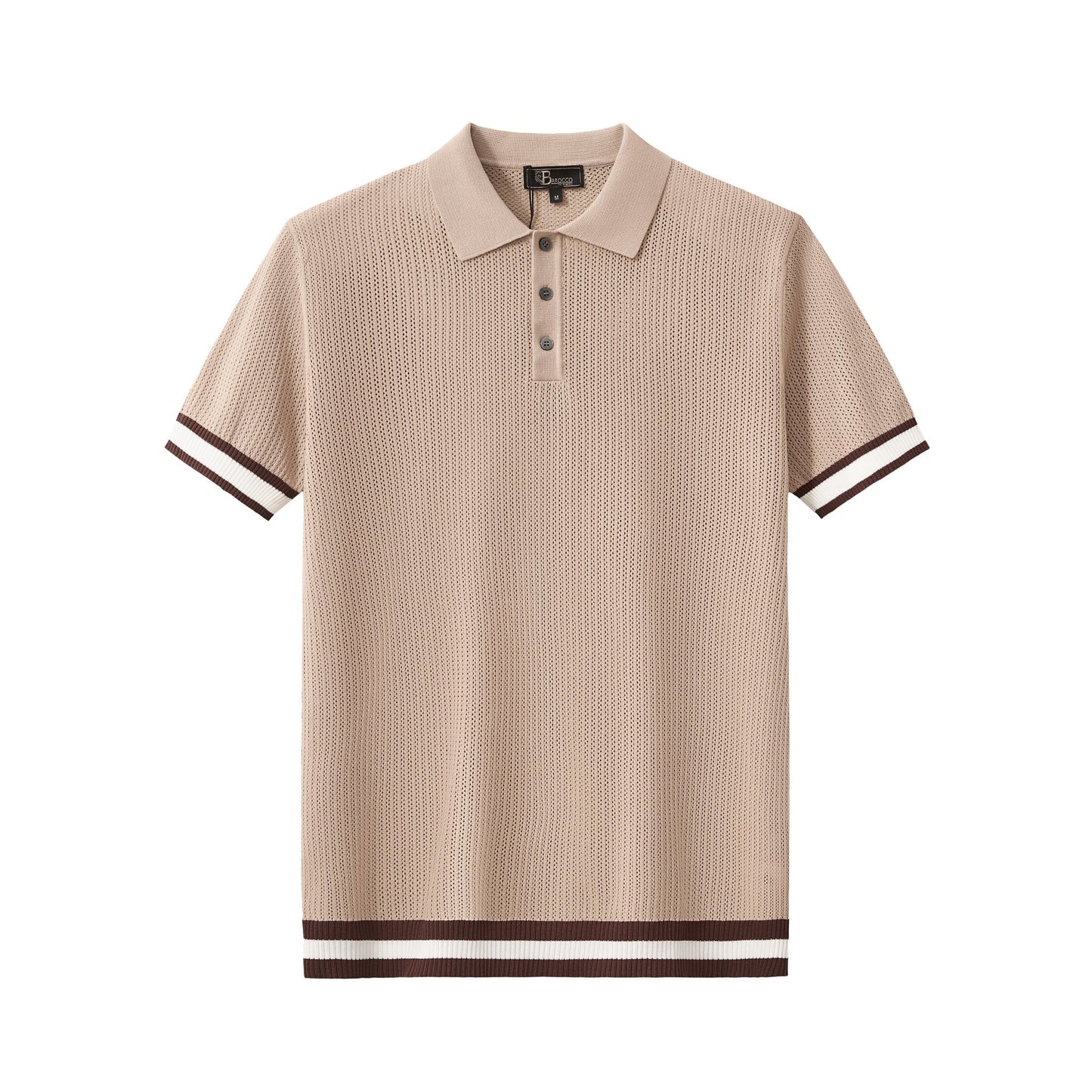 EdgeTrim Mesh Polo KHAKI - My Men's Shop