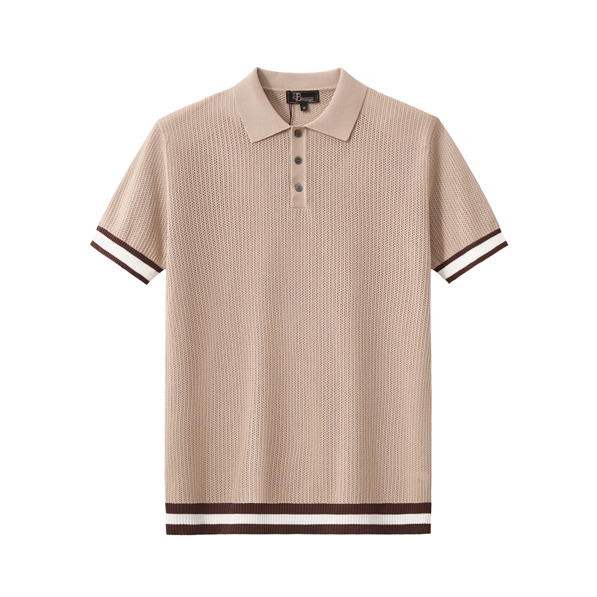 EdgeTrim Mesh Polo KHAKI - My Men's Shop