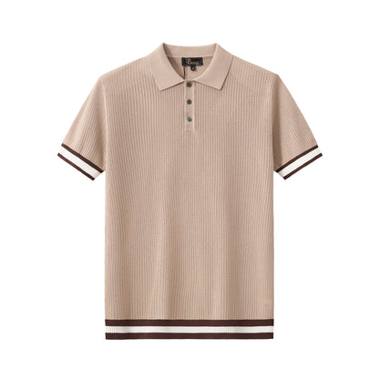 EdgeTrim Mesh Polo KHAKI - My Men's Shop