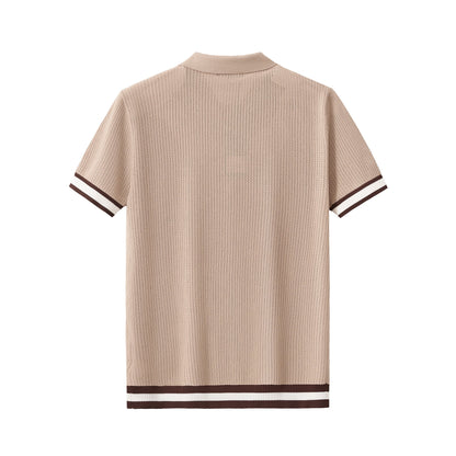 EdgeTrim Mesh Polo KHAKI - My Men's Shop