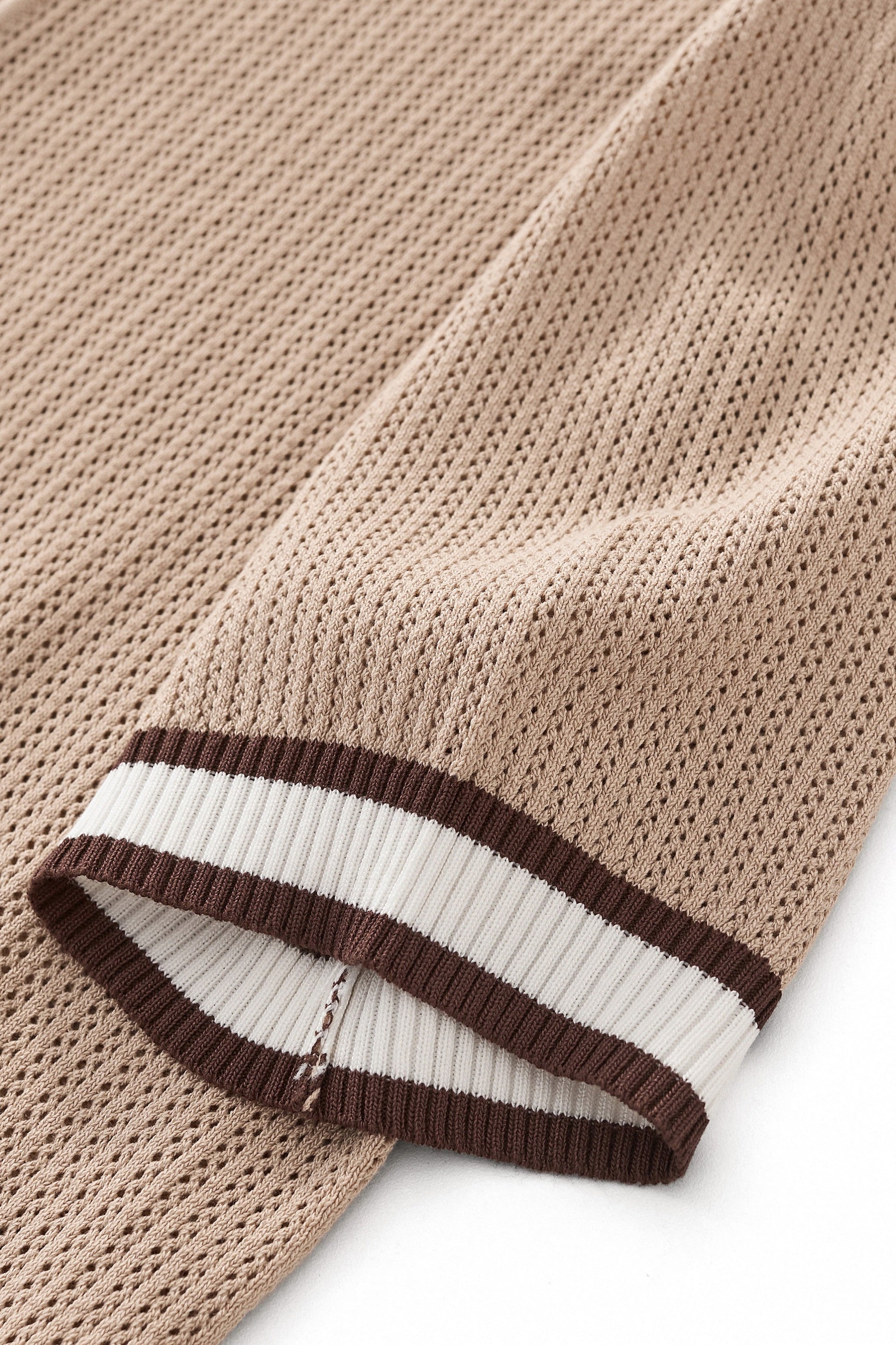 EdgeTrim Mesh Polo KHAKI - My Men's Shop