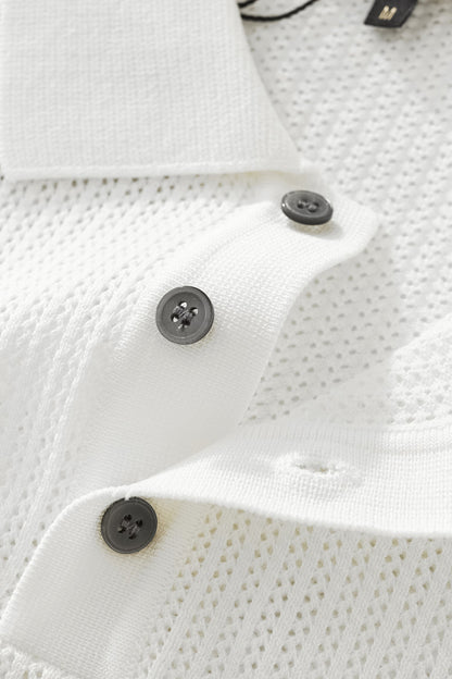 EdgeTrim Mesh Polo WHITE - My Men's Shop