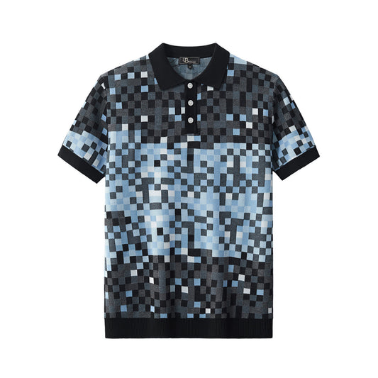 Pixel Fade Polo BLACK - My Men's Shop