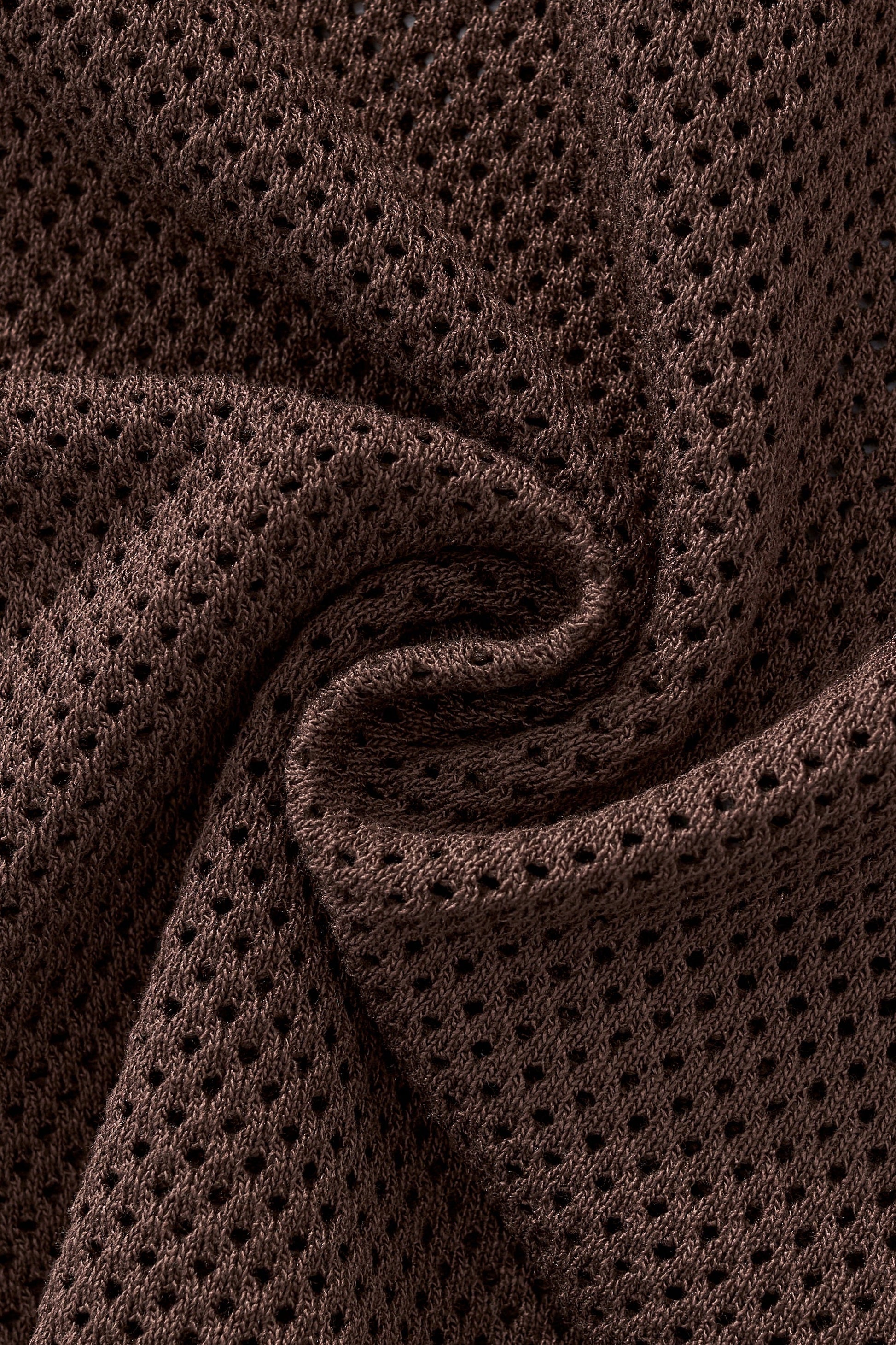 Contrast Trim Mesh Button-Up COFFEE - My Men's Shop