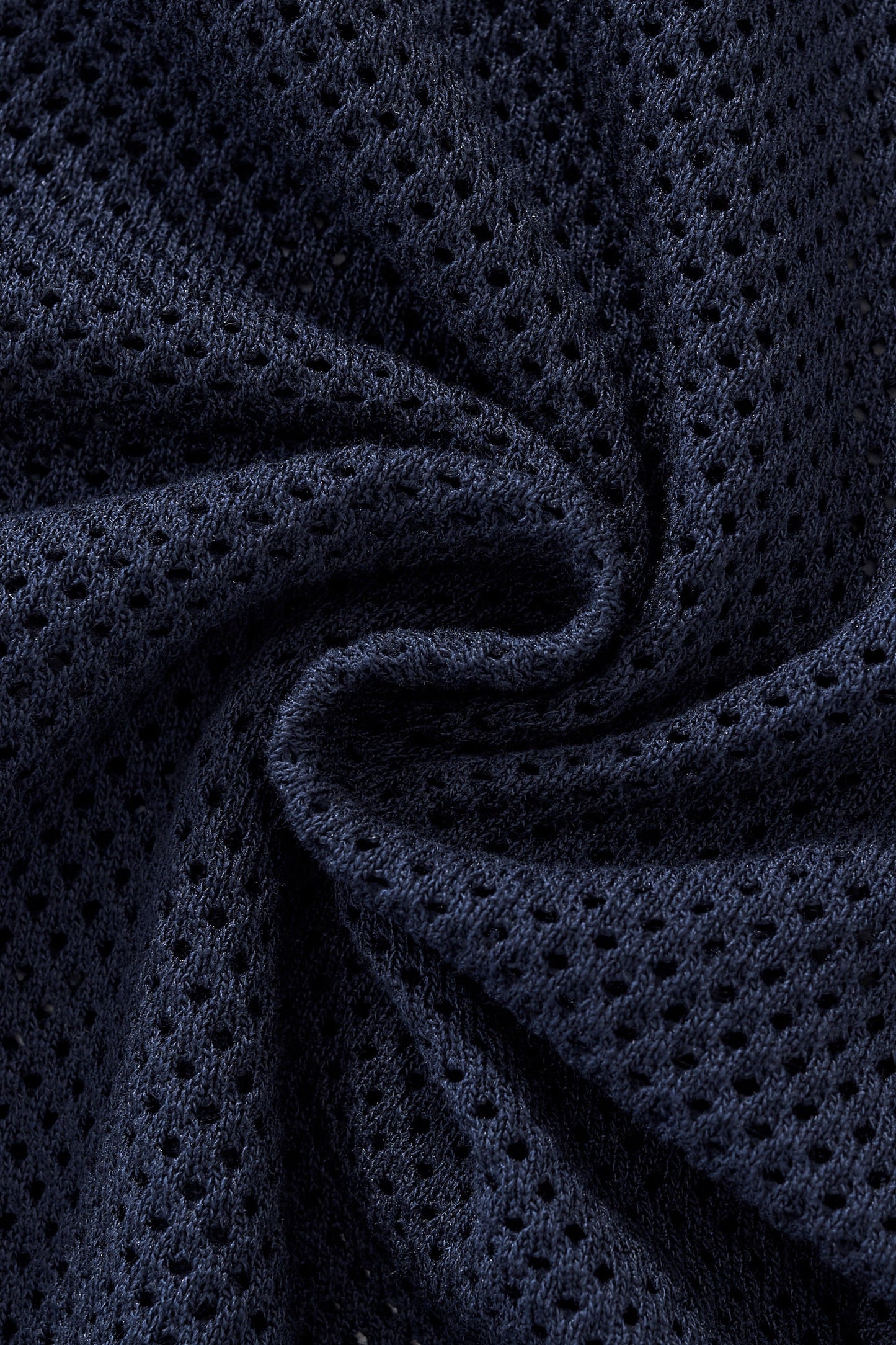 Contrast Trim Mesh Button-Up NAVY