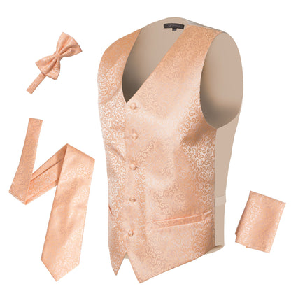Ferrecci Mens PV50-7 Peach with Cream Back Vest Set