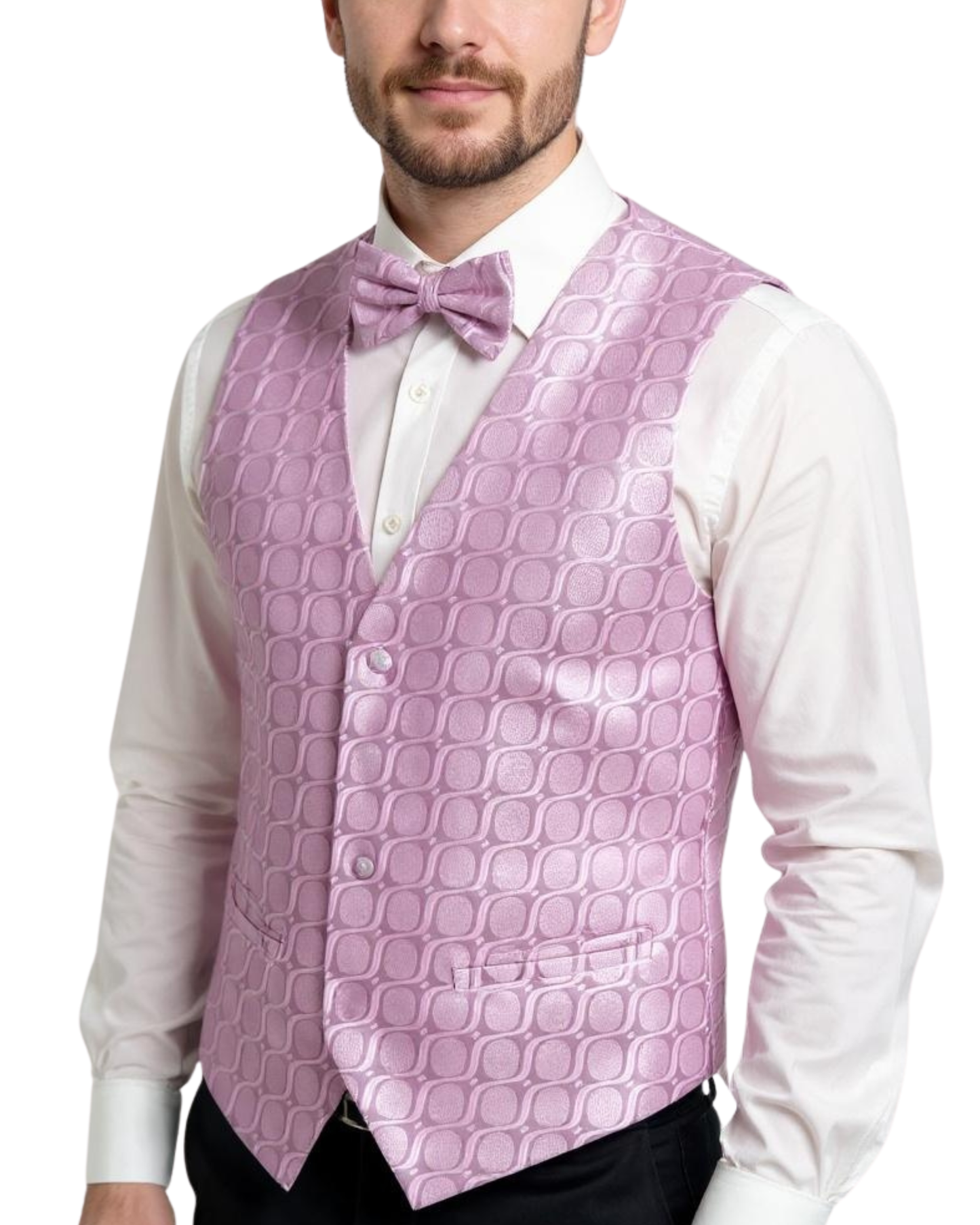 Ferrecci Mens PV250 - Pink with Black Back Adjustable Vest Set
